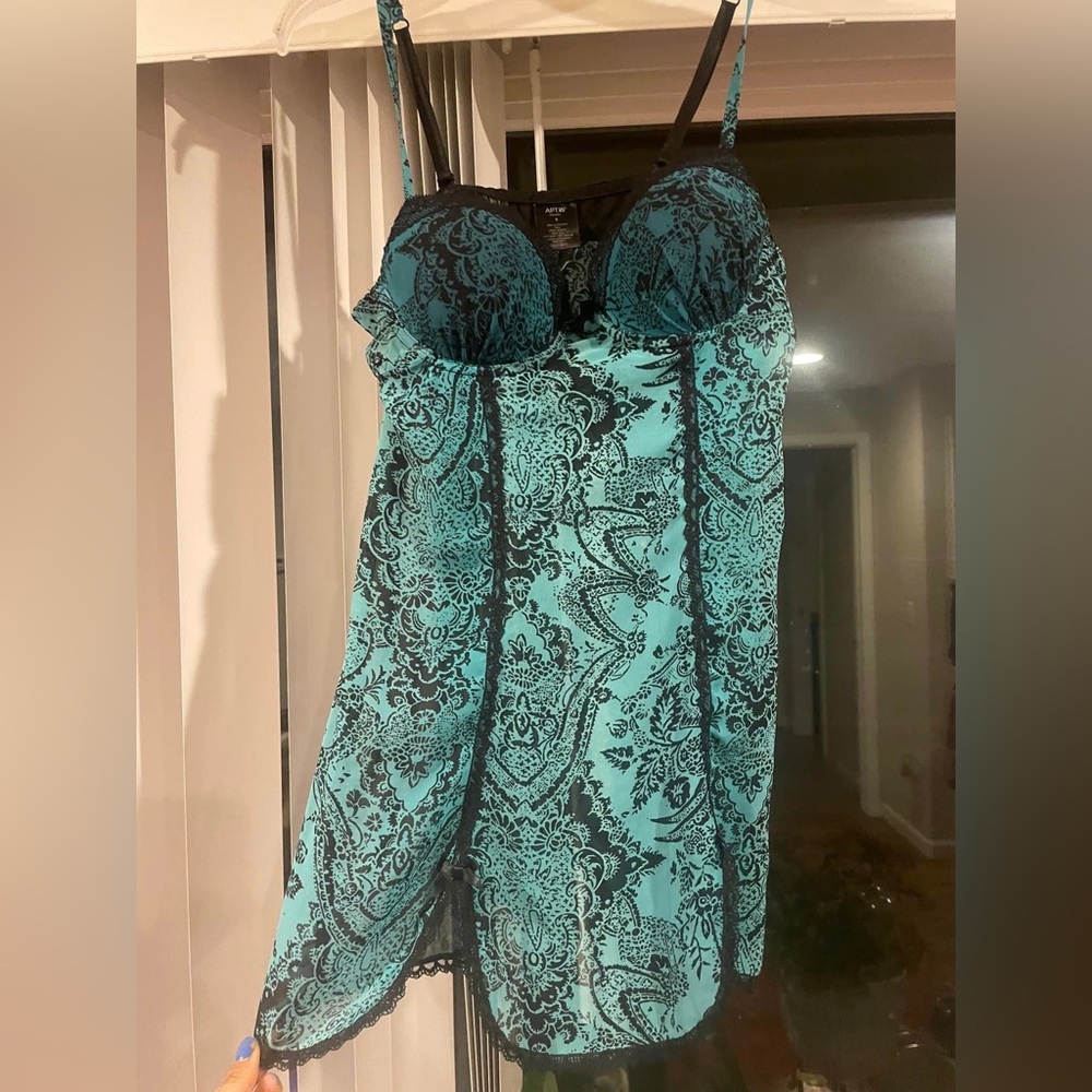 black/blue lingerie dress